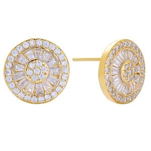 Gold Pave Stud Earrings Pave Stones For Women
